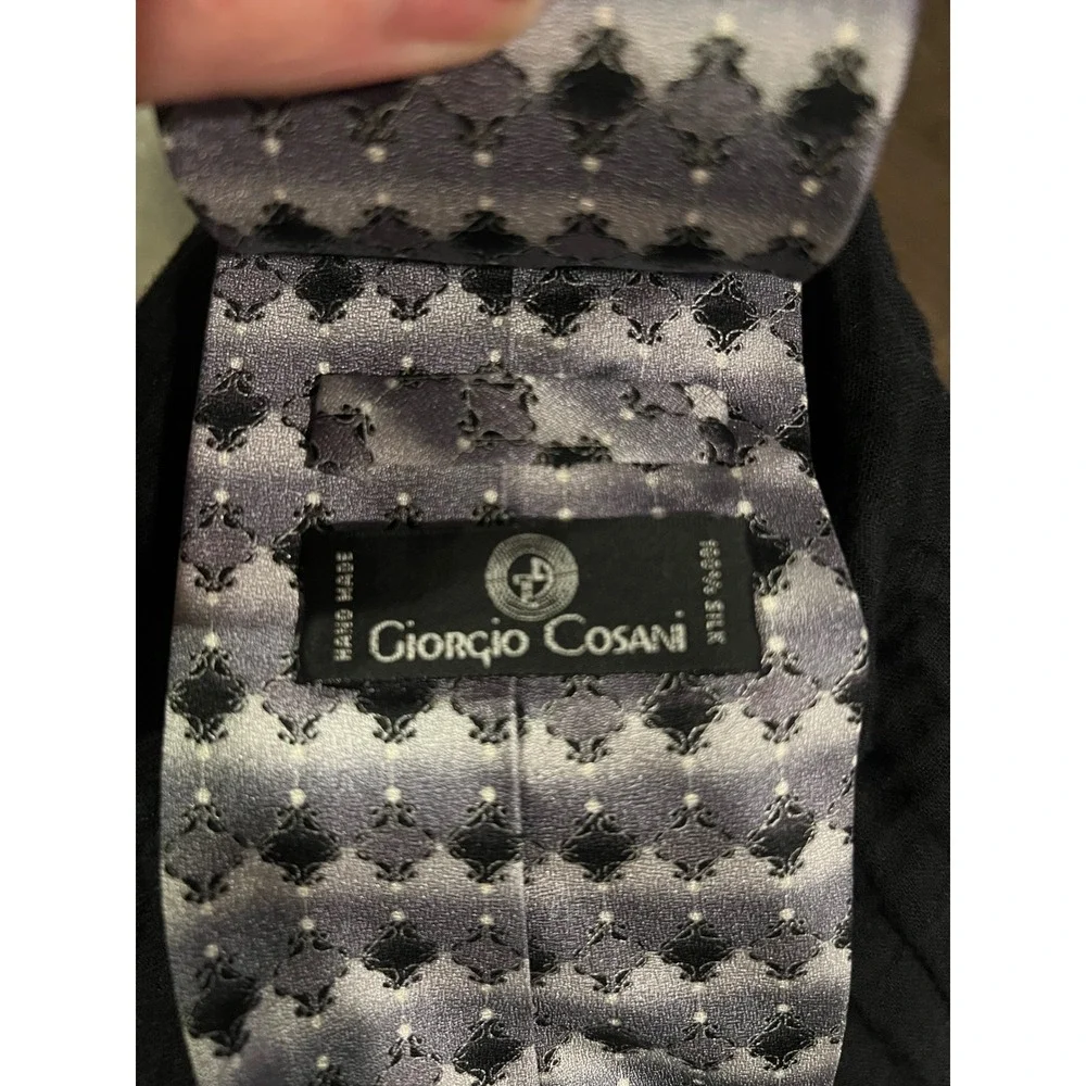 Giorgio Cosani Mens Necktie 100% Silk Geometric Diamond Grey OS